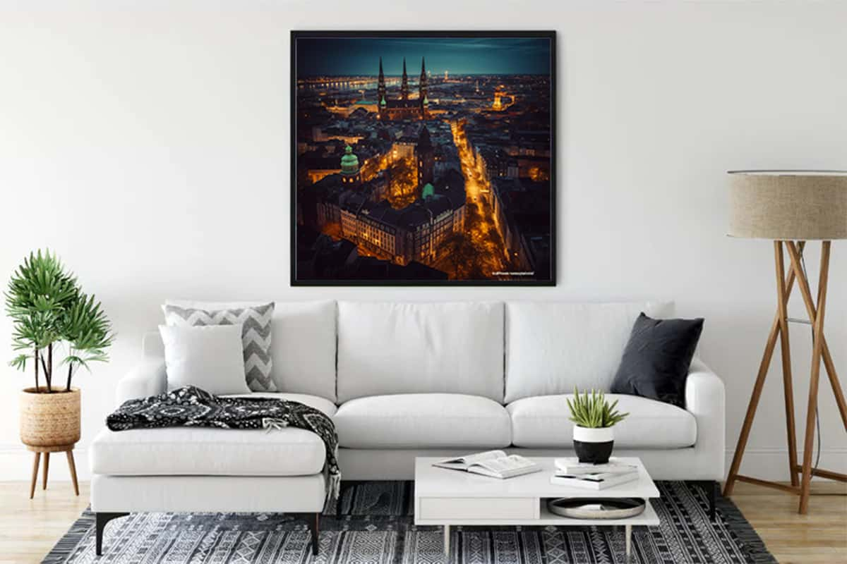 Diamond Painting - Hamburg bei Nacht - gedruckt in Ultra-HD - Hamburg, Neu eingetroffen, Quadratisch, Städte