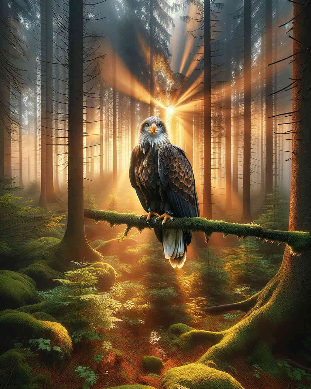 Diamond Painting - Adler sitzt im Wald