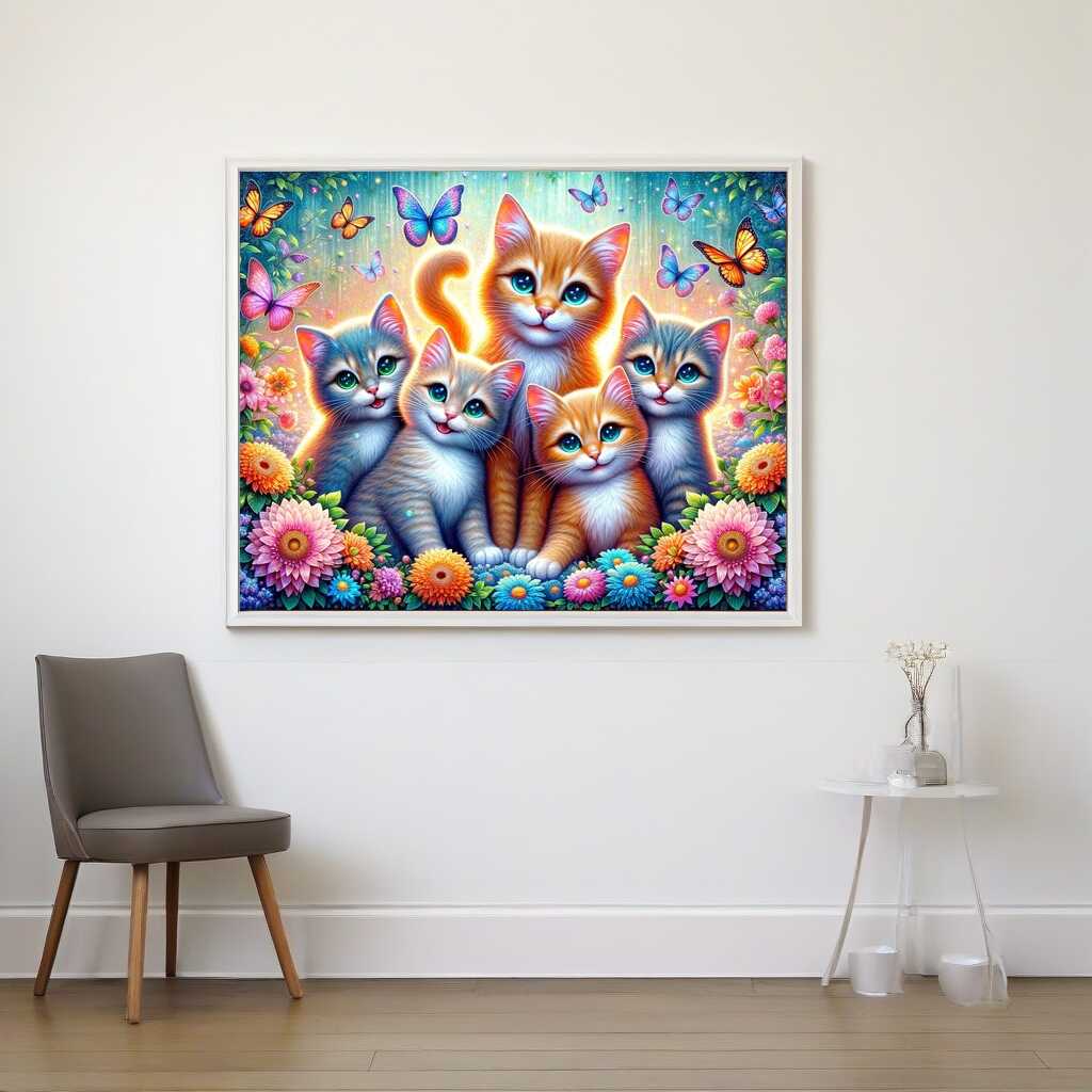 Diamond Painting - Katzen Familie