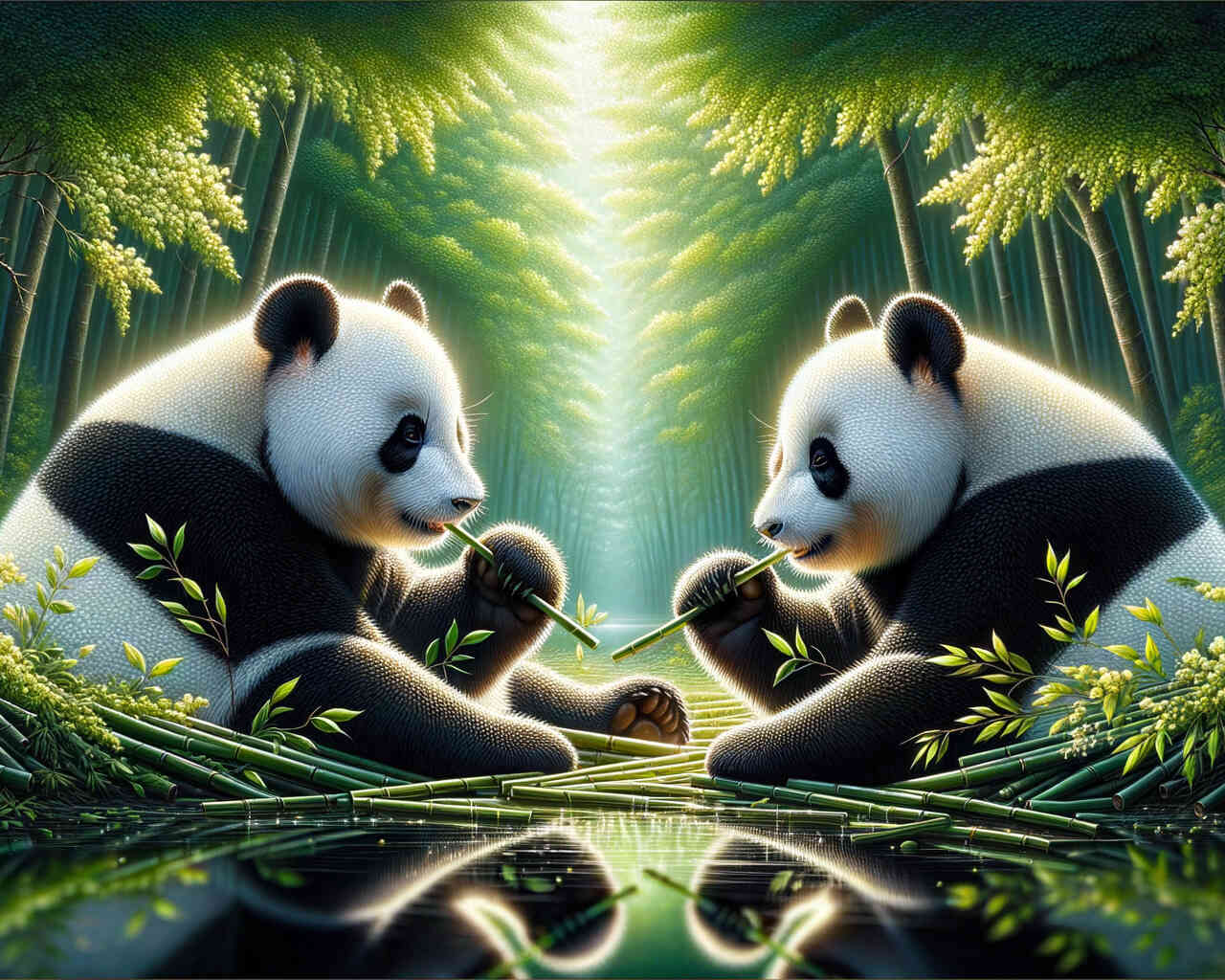 Diamond Painting - Harmonische Pandas