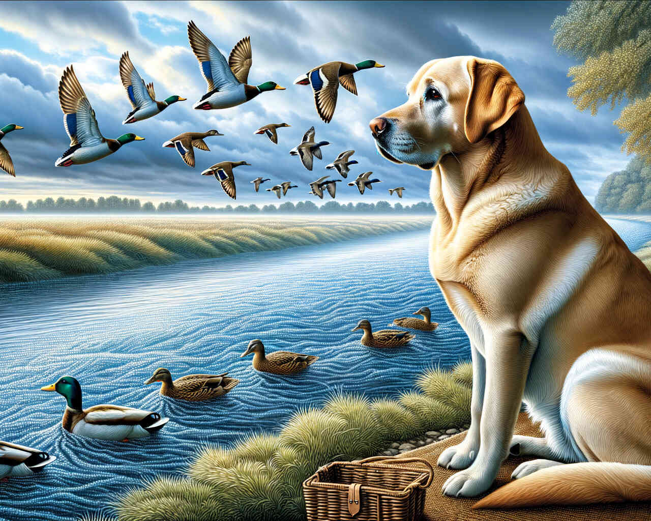 Diamond Painting - Hund am Fluss