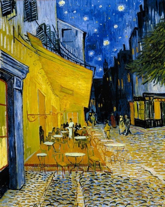 Vincent van Gogh, Cafeterrasse am Abend - gedruckt in Ultra-HD - bekannte künstler, bestseller, vertikal