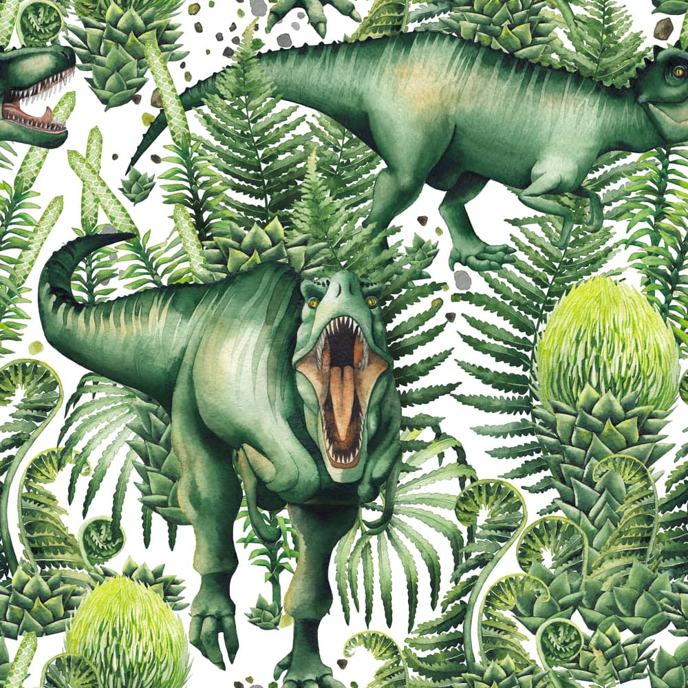 Diamond Painting - Urwald Dinosaurier - gedruckt in Ultra-HD - dinosaurier, Quadratisch