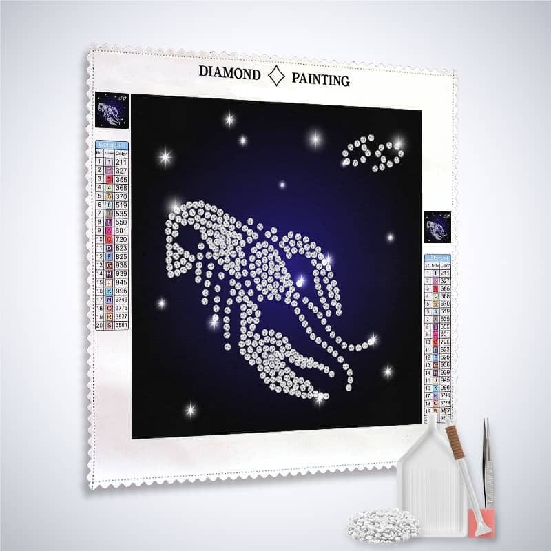 Diamond Painting - Sternzeichen Krebs - gedruckt in Ultra-HD - Quadratisch, sternzeichen
