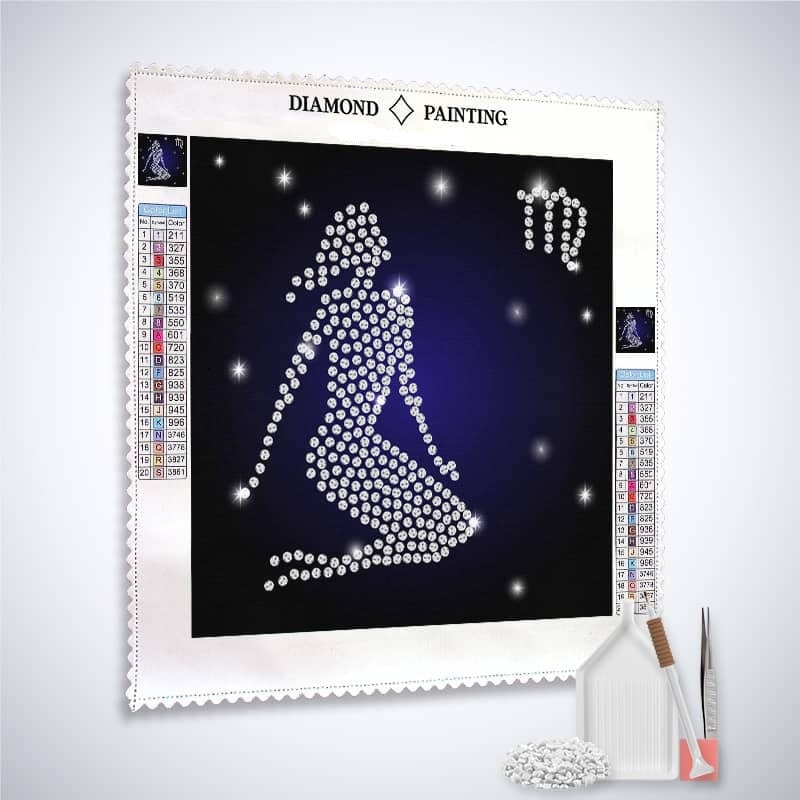 Diamond Painting - Sternzeichen Jungfrau - gedruckt in Ultra-HD - Quadratisch, sternzeichen