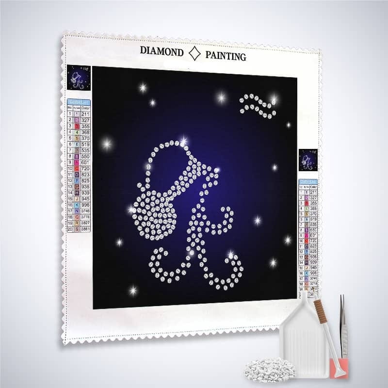 Diamond Painting - Sternzeichen Wassermann - gedruckt in Ultra-HD - Quadratisch, sternzeichen