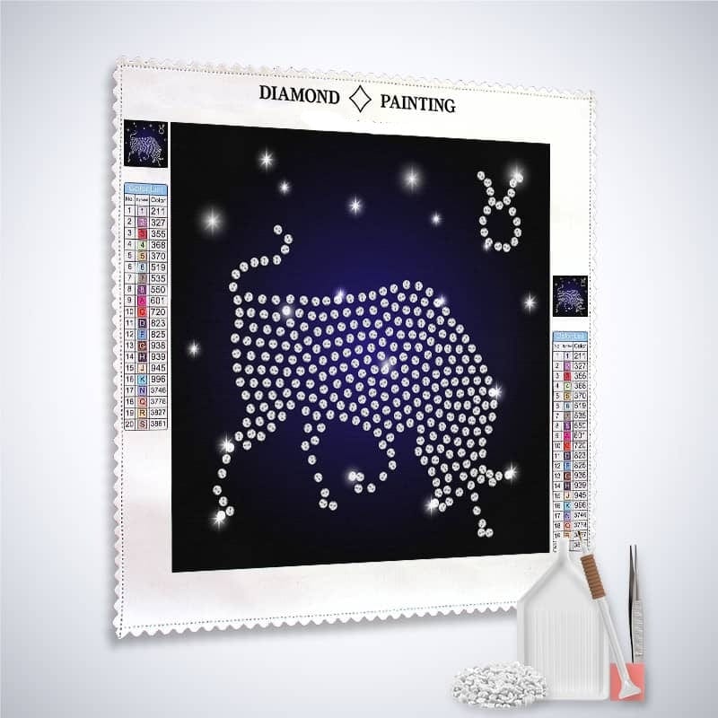 Diamond Painting - Sternzeichen Stier - gedruckt in Ultra-HD - Quadratisch, sternzeichen