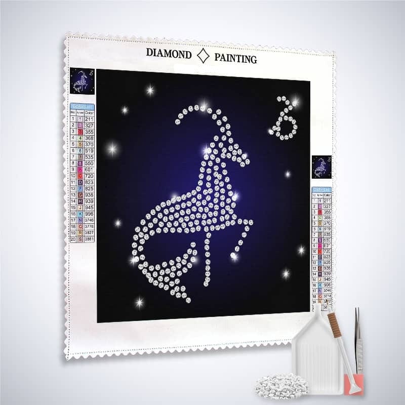 Diamond Painting - Sternzeichen Steinbock - gedruckt in Ultra-HD - Quadratisch, sternzeichen