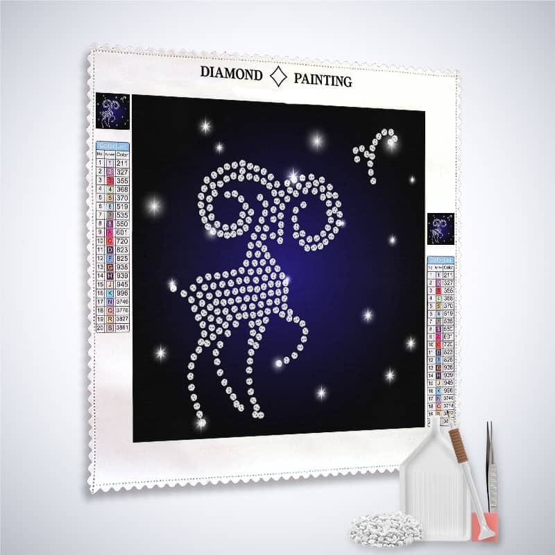 Diamond Painting - Sternzeichen Widder - gedruckt in Ultra-HD - Quadratisch, sternzeichen