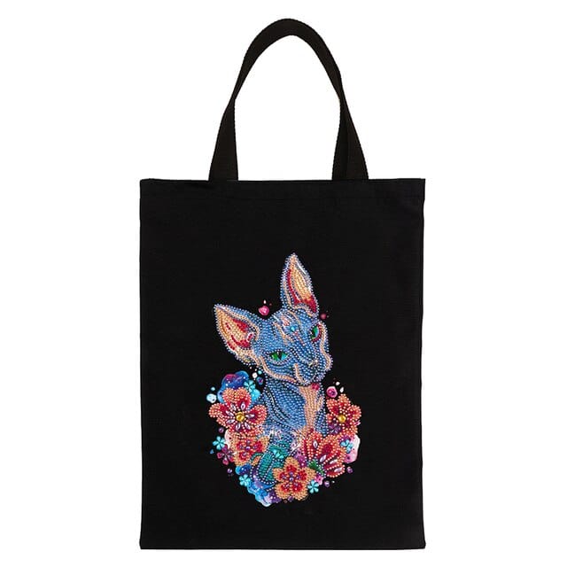 Diamond Painting - Stofftasche, Katze - gedruckt in Ultra-HD - stofftasche