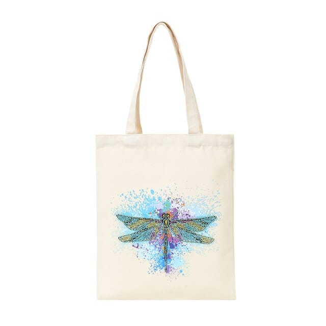 Diamond Painting - Stofftasche, Libelle - gedruckt in Ultra-HD - stofftasche