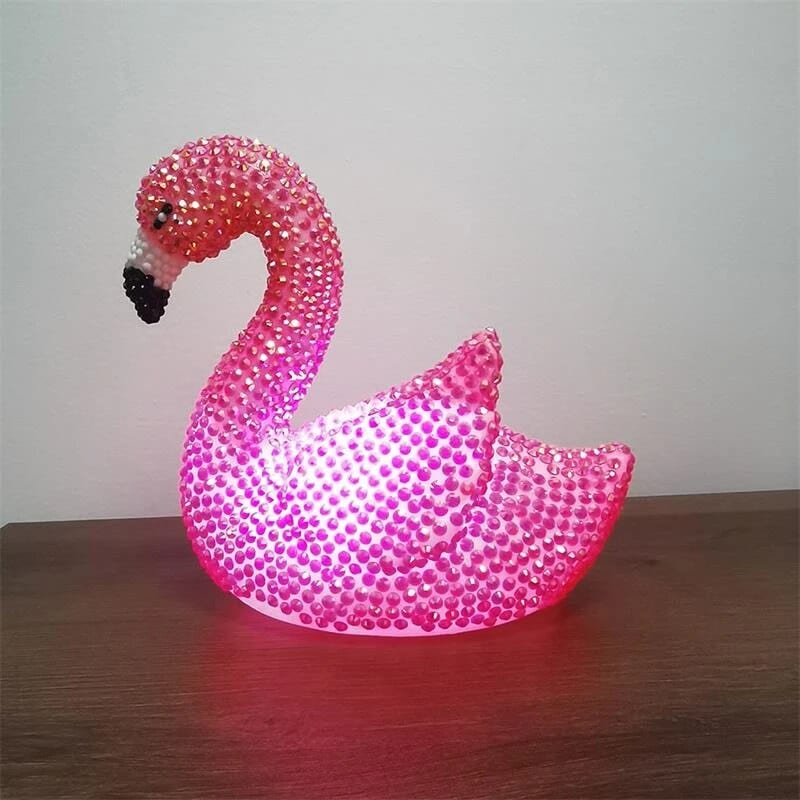 Diamond Painting - Flamingo Lampe - gedruckt in Ultra-HD - Lampe, Lampen