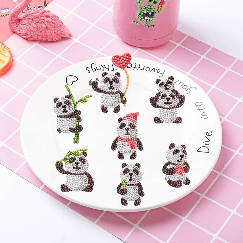 Diamond Painting Sticker - Pandabären - gedruckt in Ultra-HD - sticker, zubehör