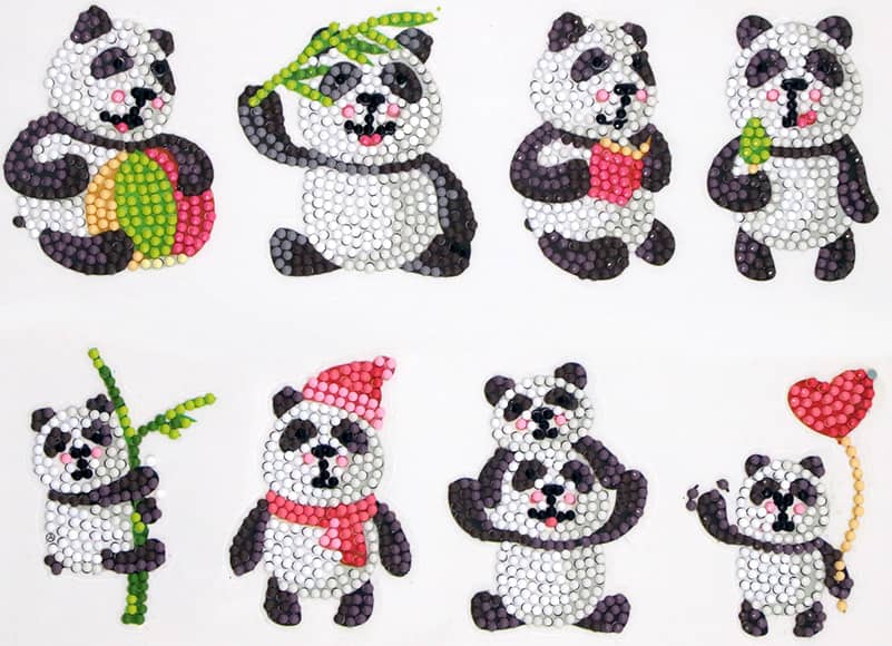 Diamond Painting Sticker - Pandabären - gedruckt in Ultra-HD - sticker, zubehör