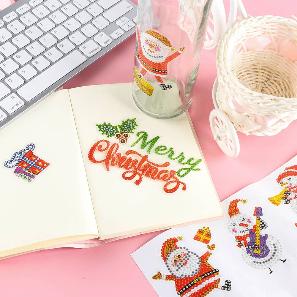 Diamond Painting Sticker - Merry Christmas - gedruckt in Ultra-HD - sticker, zubehör