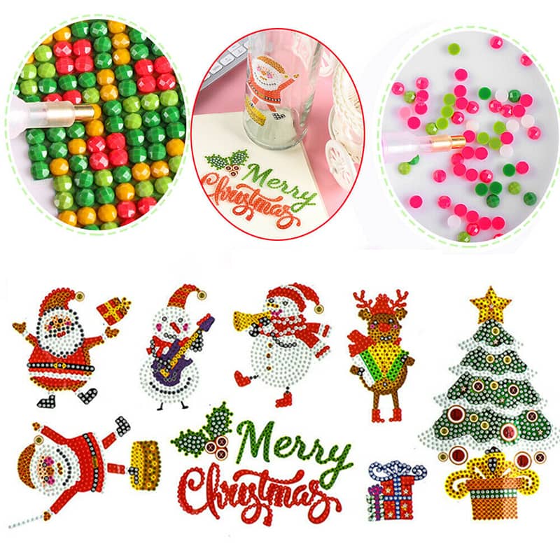 Diamond Painting Sticker - Merry Christmas - gedruckt in Ultra-HD - sticker, zubehör