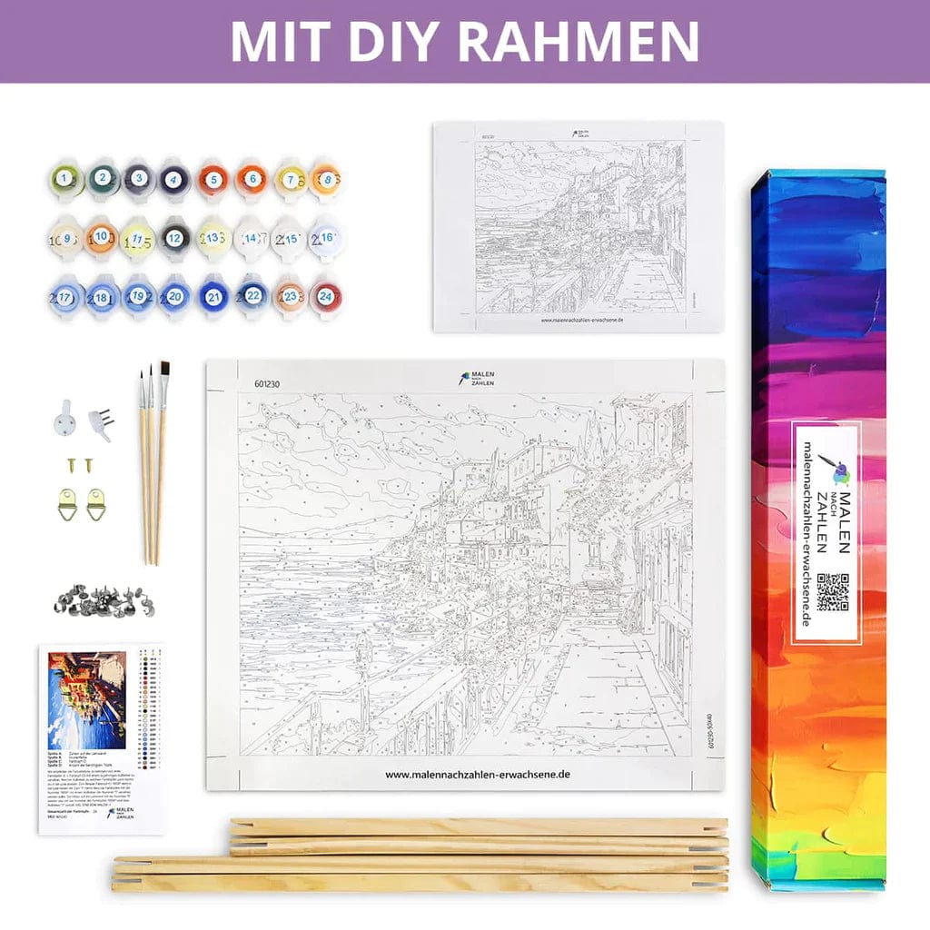 Malen nach Zahlen - Regenbogen Blume