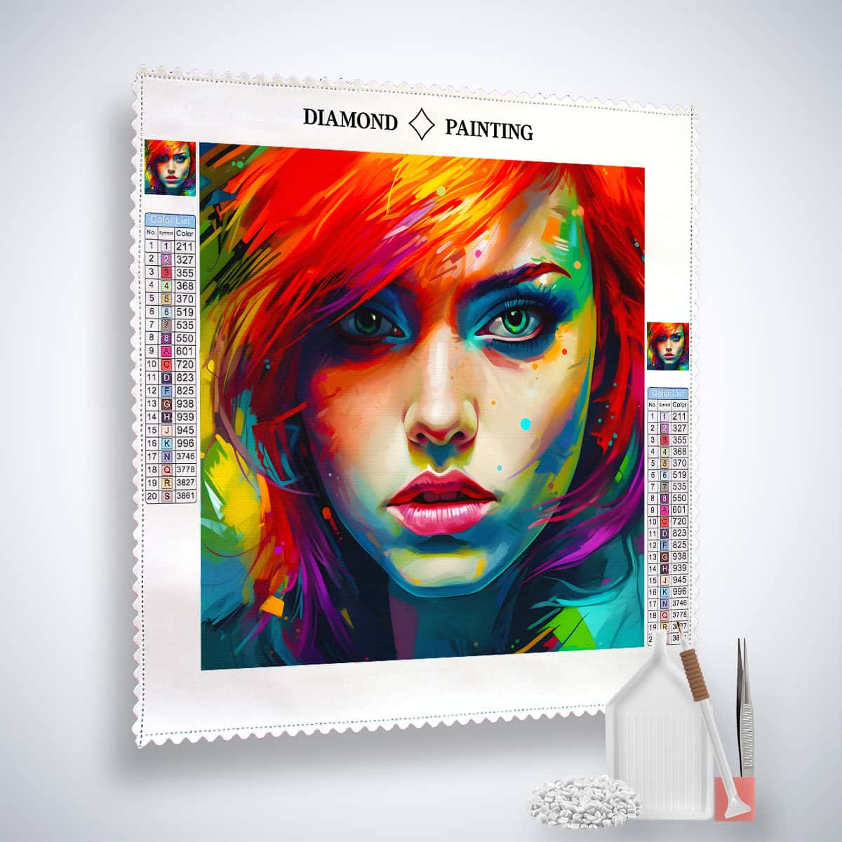 AB Diamond Painting - Portrait Farbexplosion - gedruckt in Ultra-HD - AB Diamond, Frau, Menschen, Neu eingetroffen, Quadratisch