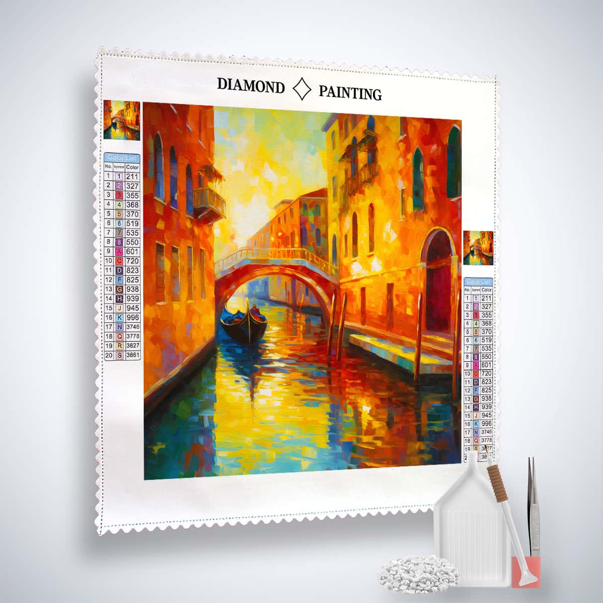 AB Diamond Painting - Venedig Brücke in der Sonne - gedruckt in Ultra-HD - AB Diamond, Abstrakt, Frau, Neu eingetroffen, Quadratisch