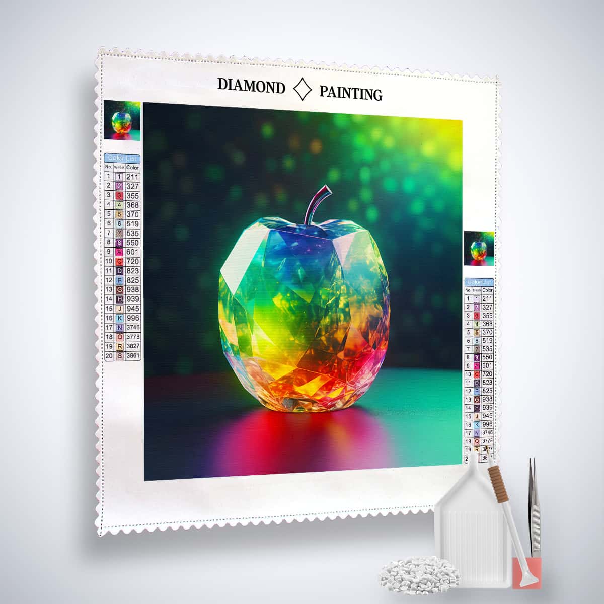AB Diamond Painting - Diamant Apfel - gedruckt in Ultra-HD - AB Diamond, Abstrakt, Küche, Neu eingetroffen, Quadratisch