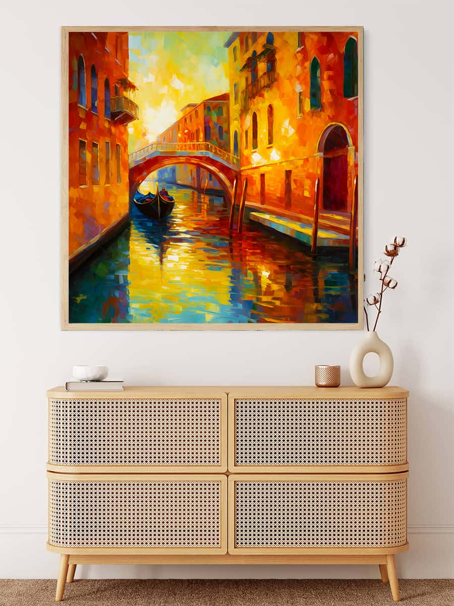 AB Diamond Painting - Venedig Brücke in der Sonne - gedruckt in Ultra-HD - AB Diamond, Abstrakt, Frau, Neu eingetroffen, Quadratisch