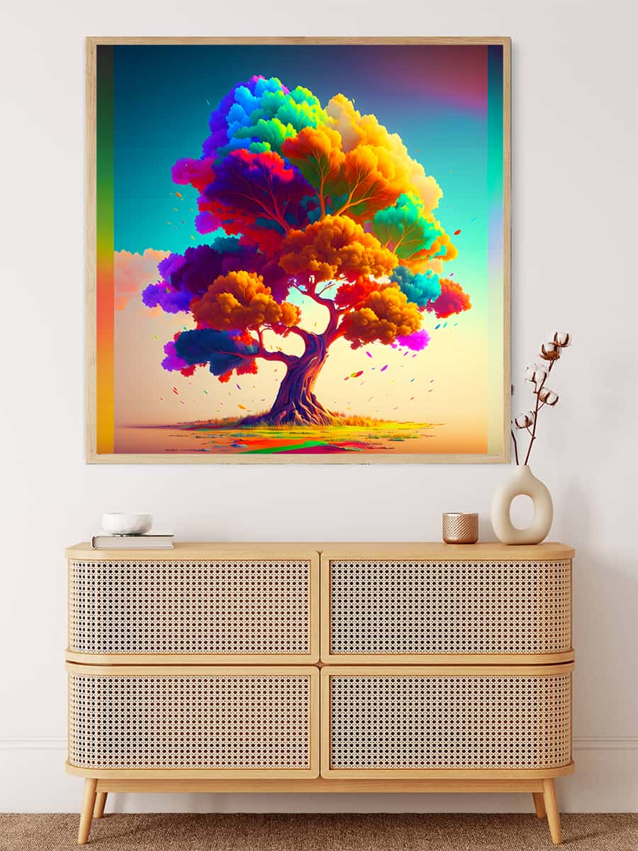 AB Diamond Painting - Baum der Zauberfarben - gedruckt in Ultra-HD - AB Diamond, Herz, Liebe, Neu eingetroffen, Quadratisch