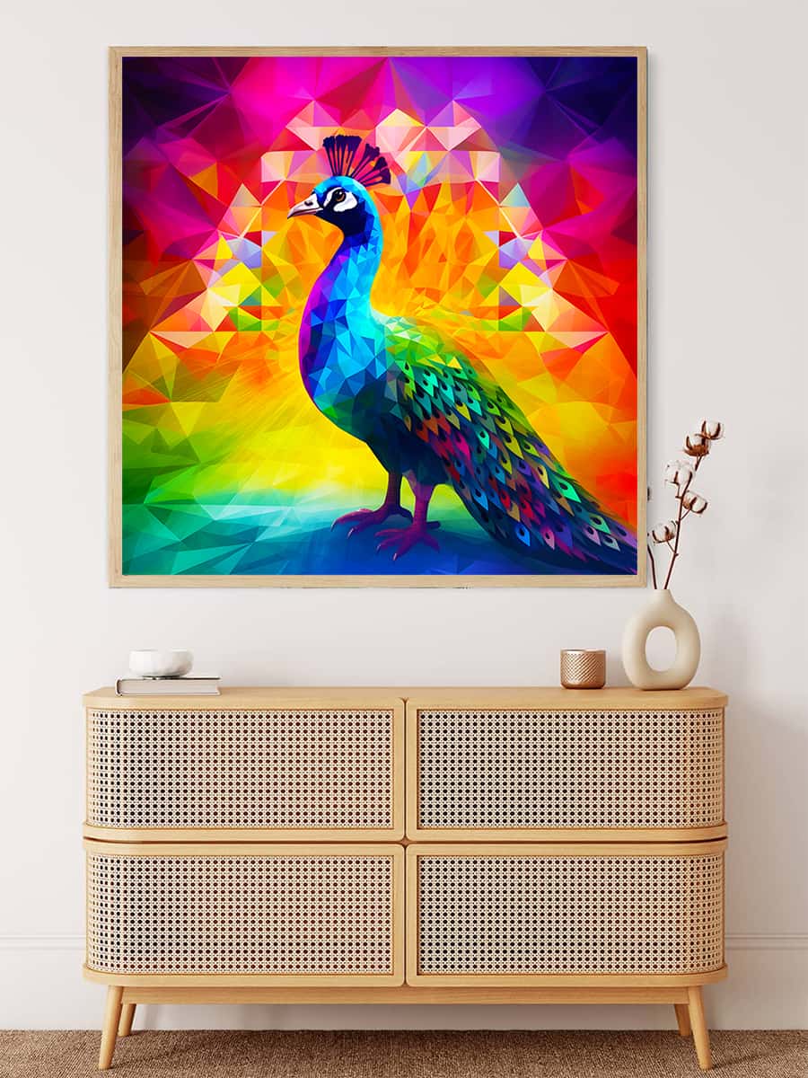 Malen nach Zahlen - Diamant Pfau - hochwertige Leinwand - Neu eingetroffen, Pfau, Quadratisch, Tiere, TiereNeu eingetroffen