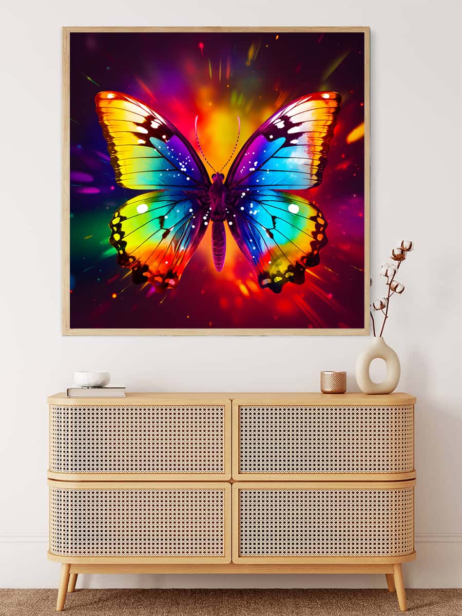 AB Diamond Painting - Regenbogen Schmetterling - gedruckt in Ultra-HD - AB Diamond, Neu eingetroffen, Quadratisch, Schmetterling, Tiere