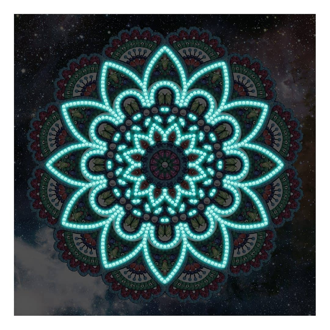 Diamond Painting Nachtleuchtend - Weltall Blume - gedruckt in Ultra-HD - Blumen, Nachtleuchtend, quadratisch, Weltall