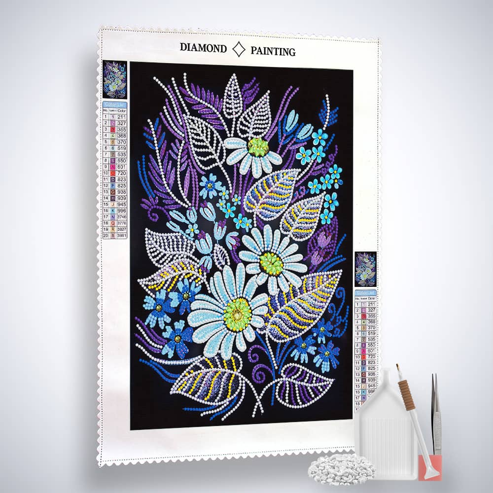 Diamond Painting Nachtleuchtend - Blumenschmuck - gedruckt in Ultra-HD - Blumen, Nachtleuchtend, Vertikal
