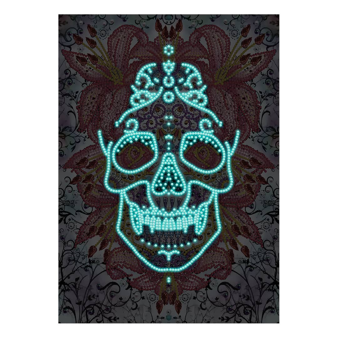 Diamond Painting Nachtleuchtend - Los Muertos Mandala - gedruckt in Ultra-HD - Abstrakt, Nachtleuchtend, Vertikal