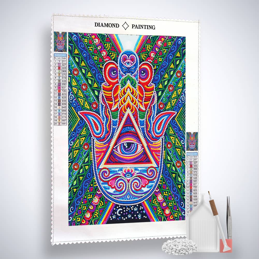 Diamond Painting Nachtleuchtend - Auge der Vorsehung - gedruckt in Ultra-HD - Abstrakt, Nachtleuchtend, Vertikal
