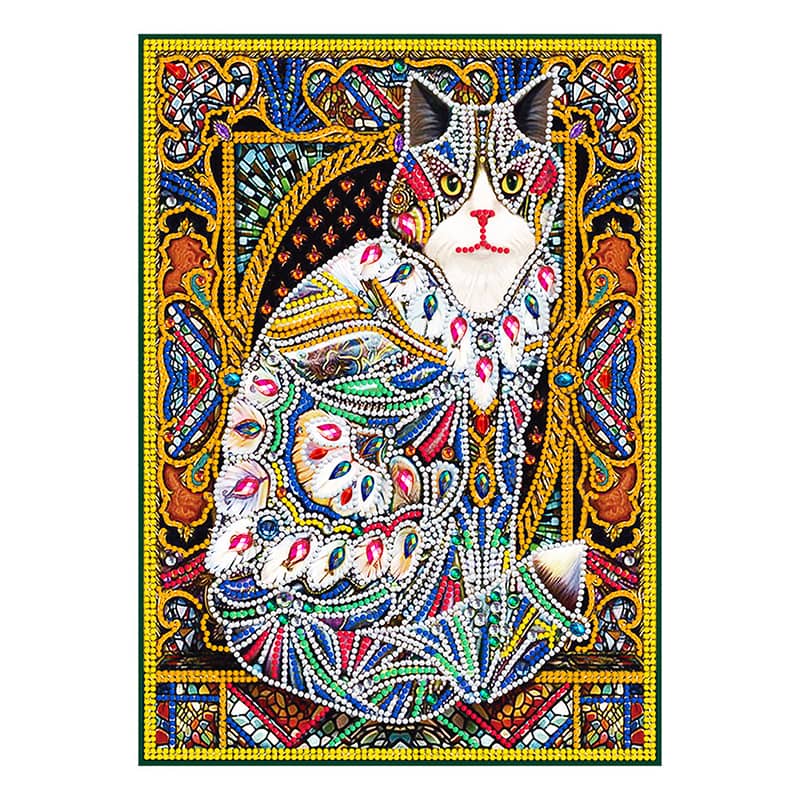 Diamond Painting Nachtleuchtend - Majestätische Katze - gedruckt in Ultra-HD - Katze, Nachtleuchtend, Tiere, Vertikal