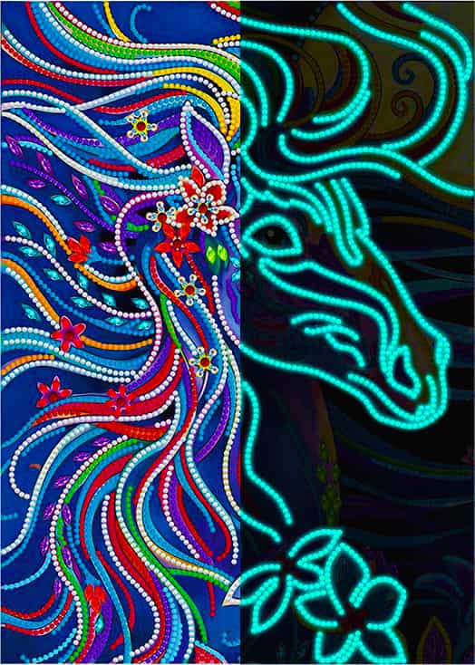 Diamond Painting Nachtleuchtend - Magisches Pferd - gedruckt in Ultra-HD - Nachtleuchtend, Pferde, Tiere, Vertikal