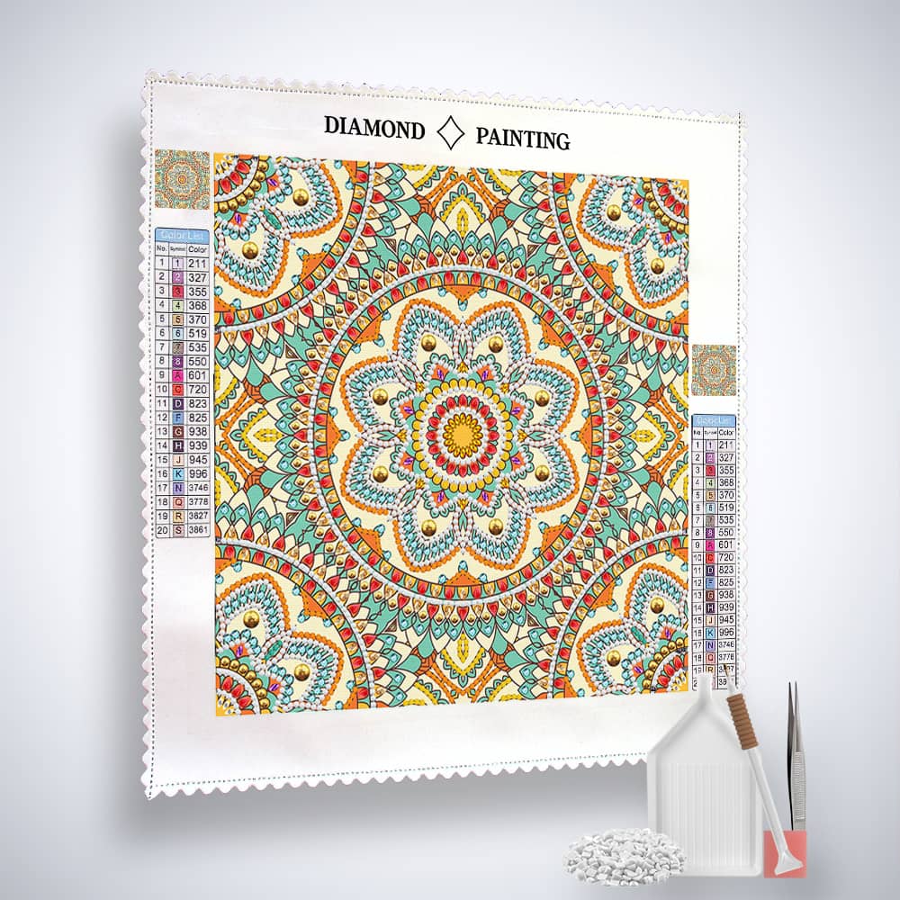 Diamond Painting Nachtleuchtend - Blumenmuster - gedruckt in Ultra-HD - Blumen, Mandala, Nachtleuchtend, quadratisch