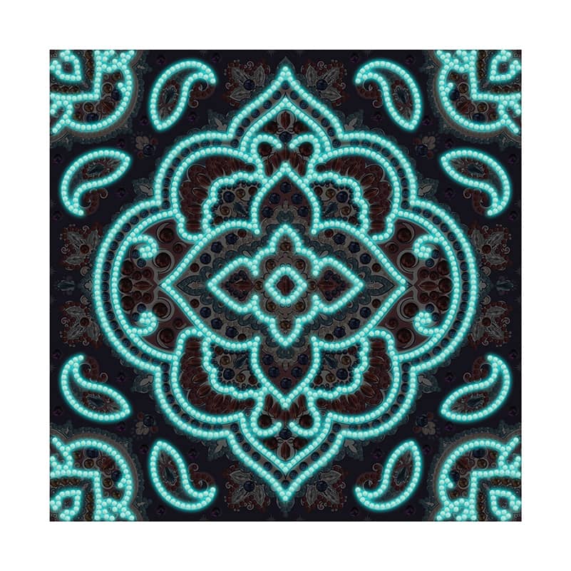 Diamond Painting Nachtleuchtend - Mustermandala - gedruckt in Ultra-HD - Mandala, Nachtleuchtend, quadratisch