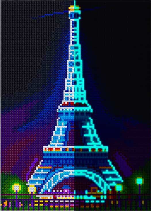 Diamond Painting Nachtleuchtend - Leuchtender Eifelturm - gedruckt in Ultra-HD - Eifelturm, Nachtleuchtend, Paris, Sehenswürdigkeiten, Vertikal
