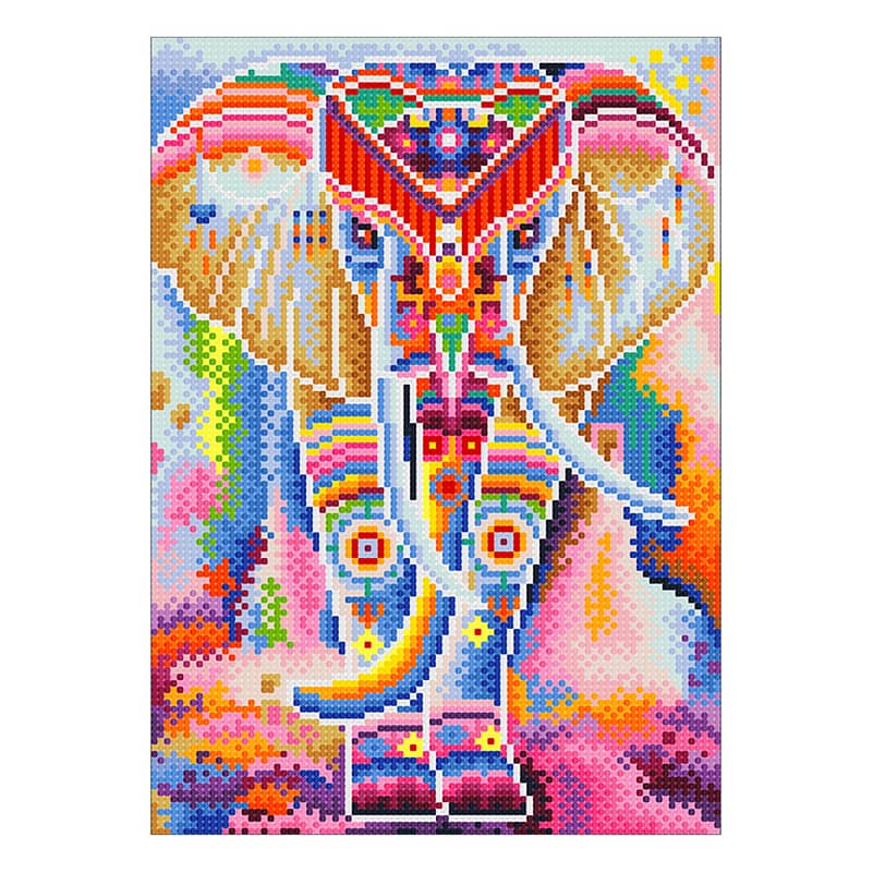 Diamond Painting Nachtleuchtend - Elefant läuft, Abstrakt - gedruckt in Ultra-HD - Elefant, Nachtleuchtend, Tiere, Vertikal