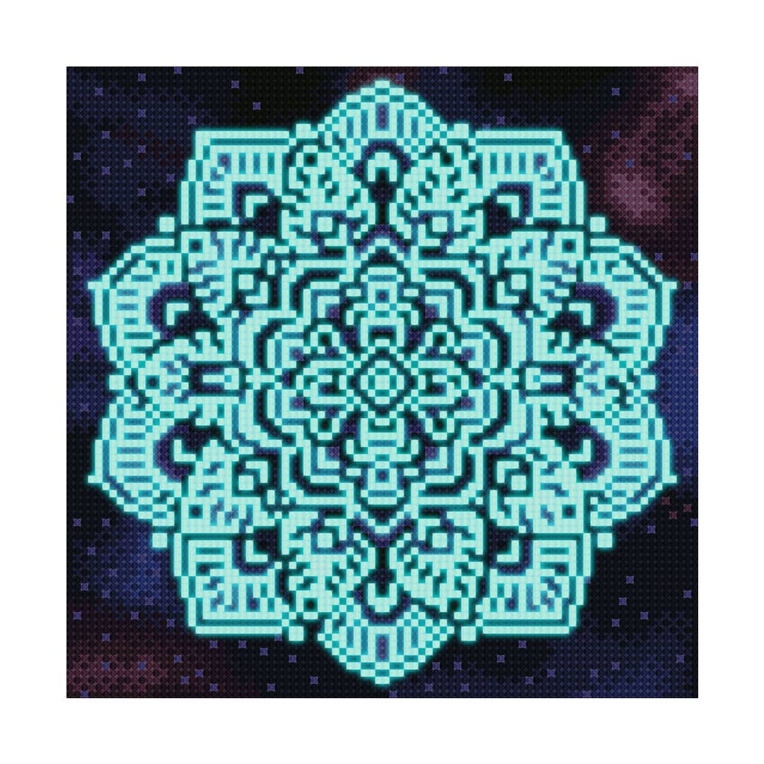 Diamond Painting Nachtleuchtend - Mandala Filigran - gedruckt in Ultra-HD - Mandala, Nachtleuchtend, quadratisch