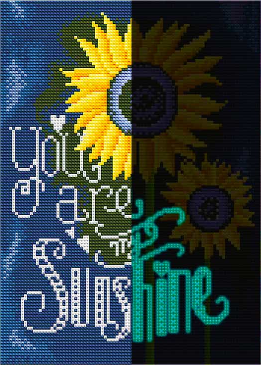 Diamond Painting Nachtleuchtend - You are my Sunshine, Sonnenblumen - gedruckt in Ultra-HD - Blumen, Nachtleuchtend, Sonnenblume, Sprüche, Vertikal