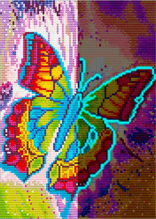 Diamond Painting Nachtleuchtend - Prachtvoller Schmetterling - gedruckt in Ultra-HD - Nachtleuchtend, Schmetterling, Tiere, Vertikal