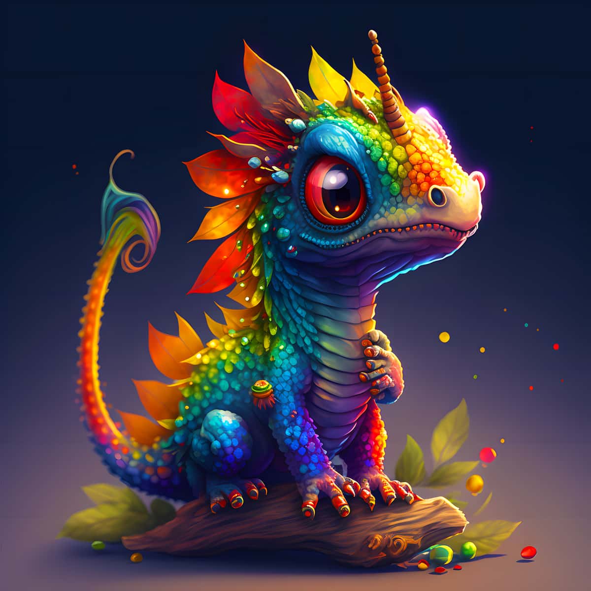Malen nach Zahlen - Regenbogen Drache - hochwertige Leinwand - Drache, Fantasy, FantasyNeu eingetroffen, Neu eingetroffen, Quadratisch
