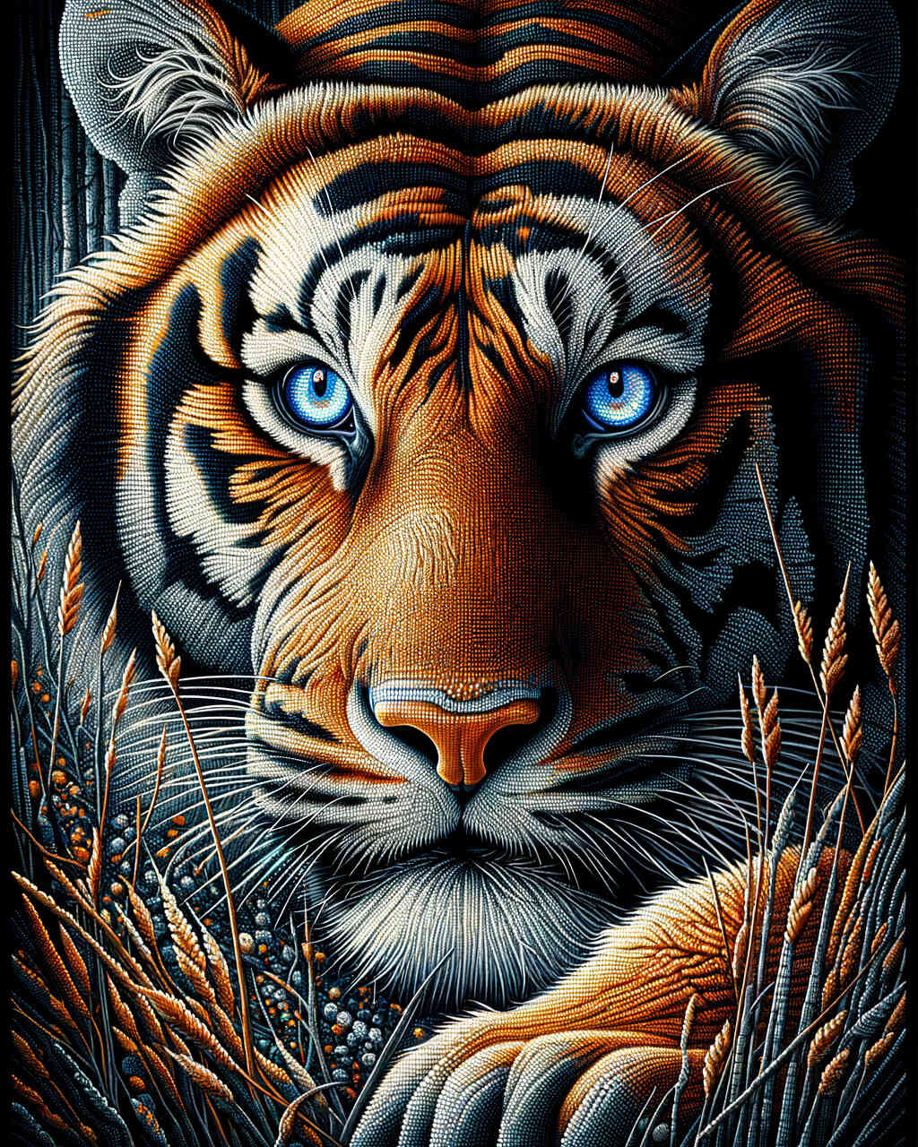 Diamond Painting - Tiger auf der Lauer
