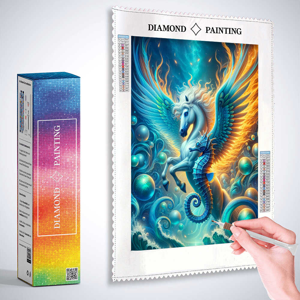 Diamond Painting - Pegasus und Seepferd