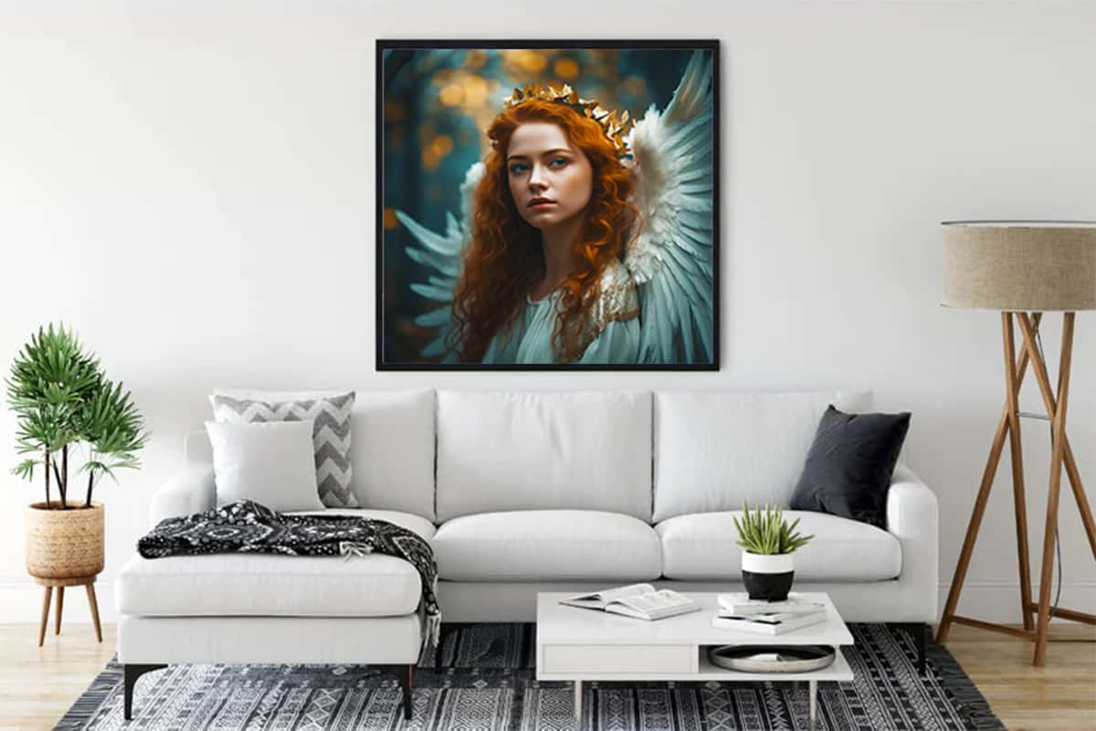 Diamond Painting - Engel mit roten Haaren - gedruckt in Ultra-HD - Engel, Fantasy, Neu eingetroffen, Quadratisch