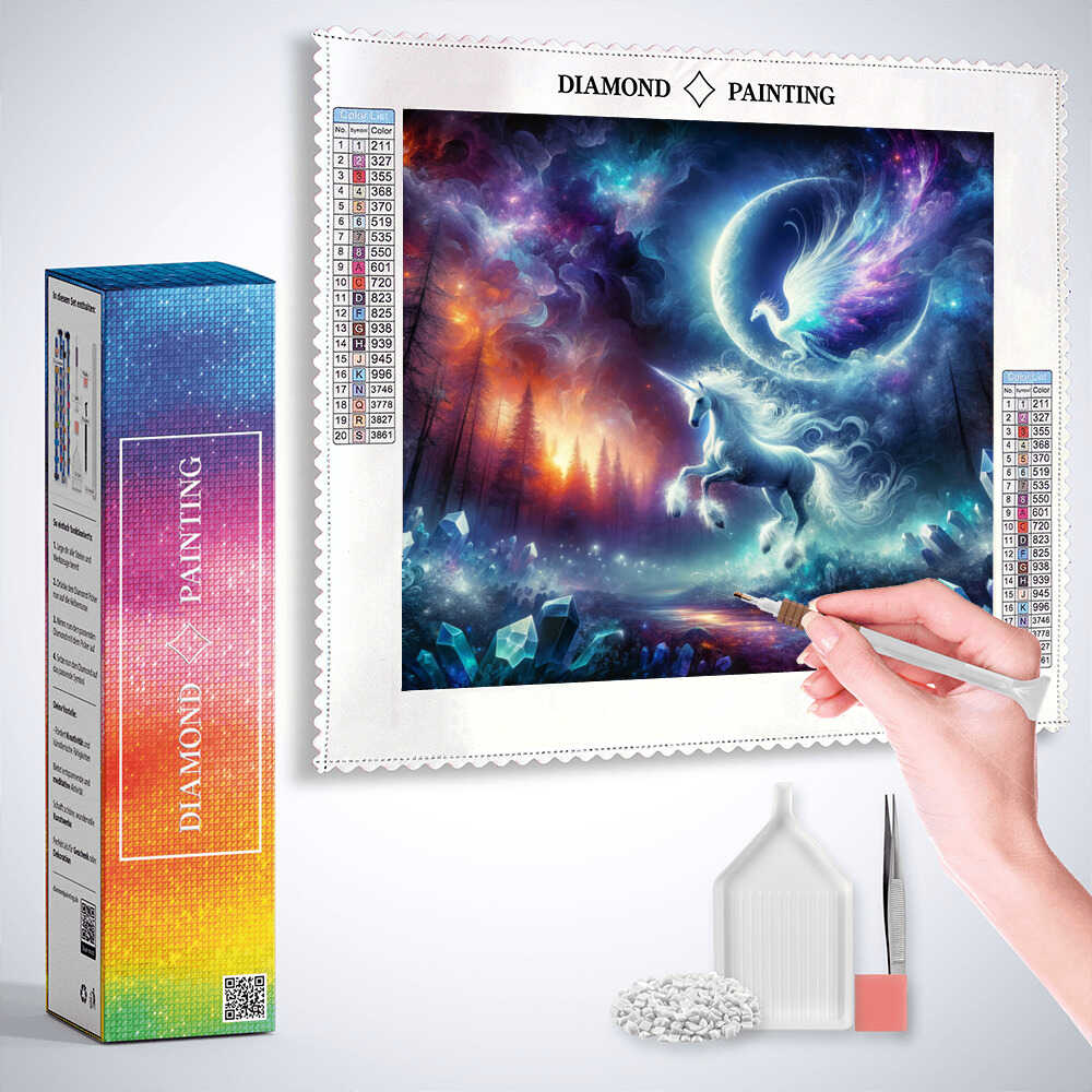 Diamond Painting Phönix XXL 60x120 Cm – Mit Eckigen Steinen, DIY Set Für Erwachsene, Home Decor