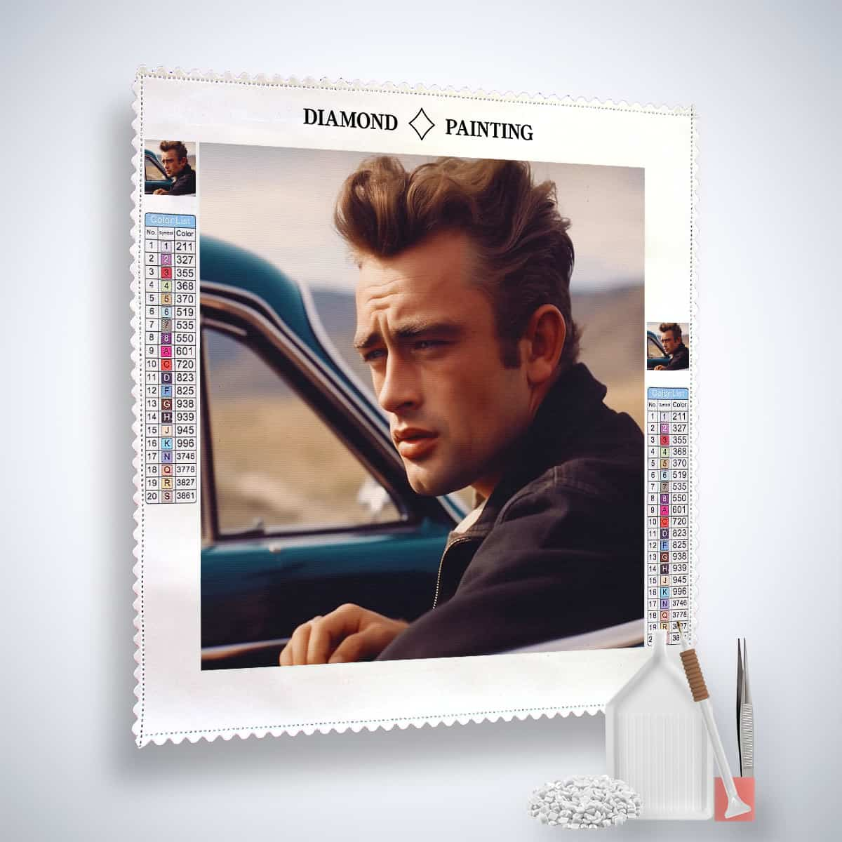 Diamond Painting - James Dean, das zeitlose Idol - gedruckt in Ultra-HD - James Dean, Menschen, Neu eingetroffen, Quadratisch