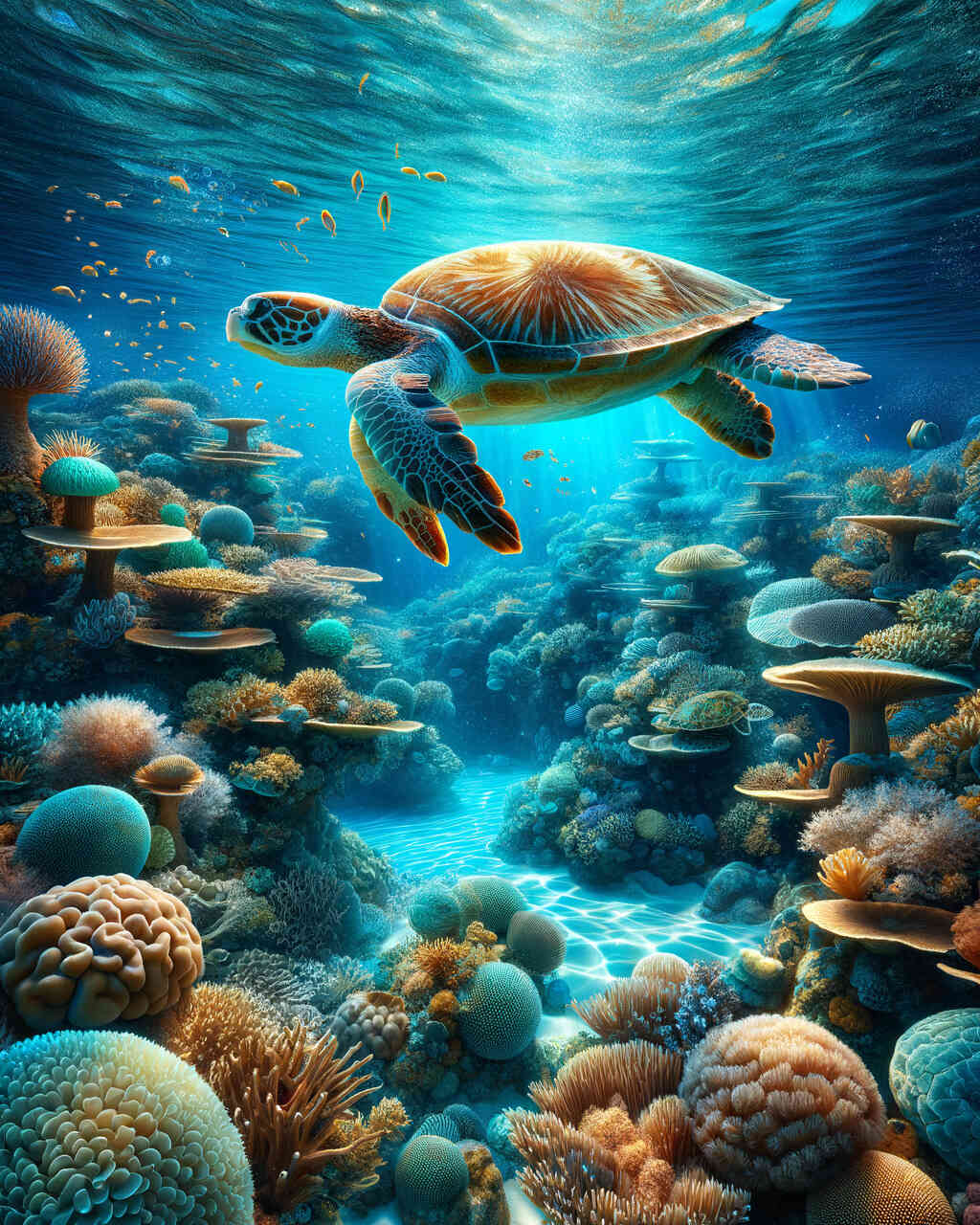 Diamond Painting - Schildkröte Korallenriff