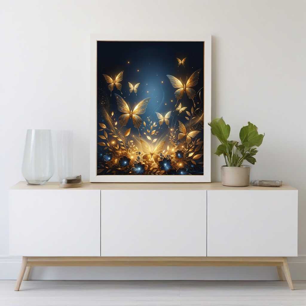 Diamond Painting - Goldene Schmetterlinge