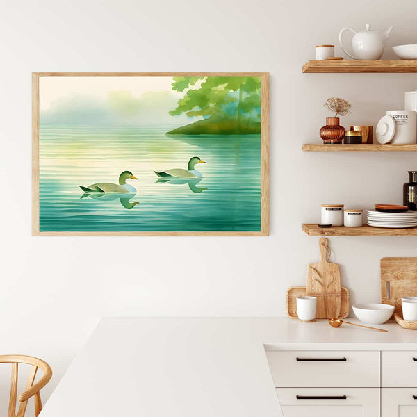 Malen nach Zahlen - Entensee - hochwertige Leinwand - 170523, Horizontal, Landschaft, Neu eingetroffen, Tiere